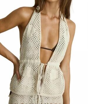 NEW RHYTHM. palomar knit halter top in natural